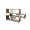 TemaHome London Bookshelf  in Walnut Frame And Pure White Backs - Front Angled - TemaHome London Bookshelf  in Walnut Frame And Pure White Backs - Front Angled
