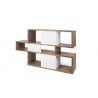 TemaHome London Bookshelf  in Walnut Frame And Pure White Backs - Angled