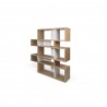 TemaHome London Bookshelf 2010-002 in Oak Frame and Pure White Backs - Angled