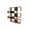 TemaHome London Bookshelf 2010-002 in Oak Frame and Pure White Backs - Back Angled
