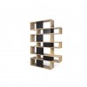 TemaHome London Bookshelf 2010-003 in Oak Frame and Pure Black Backs - Angled