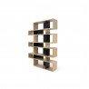 TemaHome London Bookshelf 2010-003 in Oak Frame and Pure Black Backs - Angled