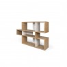 TemaHome London Bookshelf  in Oak Frame and Pure White Backs - Back Angled