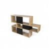 TemaHome London Bookshelf  in Oak Frame and Pure Black Backs - Front Angled