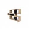 TemaHome London Bookshelf  in Oak Frame and Pure Black Backs - Back Angled