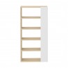 TemaHome Ella Bookcase 90 High in Melamine Light Oak & Pure White - Front