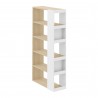 TemaHome Ella Bookcase 90 High in Melamine Light Oak & Pure White - Angled on White Side
