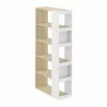 TemaHome Ella Bookcase 90 High in Melamine Light Oak & Pure White - Angled on White Side - TemaHome Ella Bookcase 90 High in Melamine Light Oak & Pure White - Angled on White Side