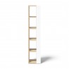 TemaHome Ella Bookcase 40 High in Melamine Light Oak & Pure White - Front