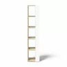 TemaHome Ella Bookcase 40 High in Melamine Light Oak & Pure White - Front - TemaHome Ella Bookcase 40 High in Melamine Light Oak & Pure White - Front