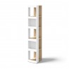 TemaHome Ella Bookcase 40 High in Melamine Light Oak & Pure White - Angled