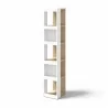 TemaHome Ella Bookcase 40 High in Melamine Light Oak & Pure White - Angled - TemaHome Ella Bookcase 40 High in Melamine Light Oak & Pure White - Angled