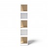 TemaHome Ella Bookcase 40 High in Melamine Light Oak & Pure White - BAck View