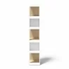TemaHome Ella Bookcase 40 High in Melamine Light Oak & Pure White - BAck View - TemaHome Ella Bookcase 40 High in Melamine Light Oak & Pure White - BAck View