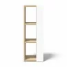 TemaHome Ella Bookcase 40 Low in Melamine Light Oak & Pure White - Front - TemaHome Ella Bookcase 40 Low in Melamine Light Oak & Pure White - Front