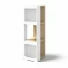 TemaHome Ella Bookcase 40 Low in Melamine Light Oak & Pure White - Angled - TemaHome Ella Bookcase 40 Low in Melamine Light Oak & Pure White - Angled
