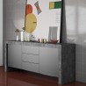 TemaHome Kobe 2 Doors & 3 Drawers Sideboard in Concrete Look & Pure Black - Lifestyle 2