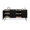 TemaHome Nina Sideboard in Light Oak & Pure Black - Front with Opened Cabinet
