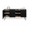 TemaHome Nina Sideboard in Light Oak & Pure Black - Front with Opened Cabinet - TemaHome Nina Sideboard in Light Oak & Pure Black - Front with Opened Cabinet