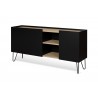 TemaHome Nina Sideboard in Light Oak & Pure Black - Angled
