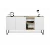 TemaHome Nina Sideboard in Light Oak & Pure White - Front with Contents - TemaHome Nina Sideboard in Light Oak & Pure White - Front with Contents