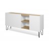 TemaHome Nina Sideboard in Light Oak & Pure White - Angled