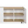 TemaHome Nina Sideboard in Light Oak & Pure White - Cabinet Door Opened