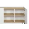 TemaHome Nina Sideboard in Light Oak & Pure White - Cabinet Door Opened - TemaHome Nina Sideboard in Light Oak & Pure White - Cabinet Door Opened