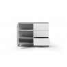 TemaHome Join 120H2 Wood Top With Sub-Base in Walnut And Pure White - Cabinet Opened