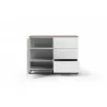 TemaHome Join 120H2 Wood Top With Sub-Base in Walnut And Pure White - Cabinet Opened - TemaHome Join 120H2 Wood Top With Sub-Base in Walnut And Pure White - Cabinet Opened