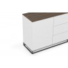 TemaHome Join 120H2 Wood Top With Sub-Base in Walnut And Pure White - Top Angled View