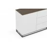 TemaHome Join 120H2 Wood Top With Sub-Base in Walnut And Pure White - Top Angled View - TemaHome Join 120H2 Wood Top With Sub-Base in Walnut And Pure White - Top Angled View