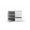 TemaHome Join 120H2 Wood Top With Sub-Base in Oak And Pure White - pened Cabinet