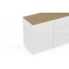 TemaHome Join 120H2 Wood Top With Sub-Base in Oak And Pure White - Top Angled