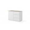 TemaHome Join 120H2 Wood Top With Sub-Base in Oak And Pure White - Angled