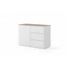 TemaHome Join 120H2 Wood Top With Sub-Base in Oak And Pure White - Angled - TemaHome Join 120H2 Wood Top With Sub-Base in Oak And Pure White - Angled