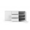 TemaHome Join 180H1 Wood Top With Sub-Base in Pure White - Front with Opened Cabinet