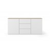 TemaHome Join 180H1 Wood Top With Sub-Base in Oak & Pure White - Front