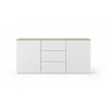 TemaHome Join 180H1 Wood Top With Sub-Base in Oak & Pure White - Front - TemaHome Join 180H1 Wood Top With Sub-Base in Oak & Pure White - Front