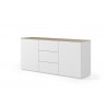 TemaHome Join 180H1 Wood Top With Sub-Base in Oak & Pure White - ngled