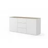 TemaHome Join 180H1 Wood Top With Sub-Base in Oak & Pure White - ngled - TemaHome Join 180H1 Wood Top With Sub-Base in Oak & Pure White - ngled