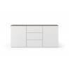 TemaHome Join 180H1 Wood Top With Sub-Base in Walnut & Pure White - Front View