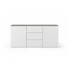 TemaHome Join 180H1 Wood Top With Sub-Base in Walnut & Pure White - Front View - TemaHome Join 180H1 Wood Top With Sub-Base in Walnut & Pure White - Front View