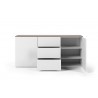 TemaHome Join 180H1 Wood Top With Sub-Base in Walnut & Pure White - Cabinet Opened View