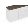 TemaHome Join 180H1 Wood Top With Sub-Base in Walnut & Pure White - Top Angled Vuew - TemaHome Join 180H1 Wood Top With Sub-Base in Walnut & Pure White - Top Angled Vuew
