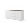 TemaHome Join 180H1 Wood Top With Sub-Base in Walnut & Pure White - Angled