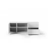 TemaHome Join 160L2 Wood Top With Sub-Base in Pure White - Cabinet Opened - TemaHome Join 160L2 Wood Top With Sub-Base in Pure White - Cabinet Opened