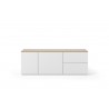 TemaHome Join 160L2 Wood Top With Sub-Base in Oak & Pure White - Front