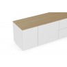 TemaHome Join 160L2 Wood Top With Sub-Base in Oak & Pure White - Top Angled