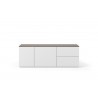 TemaHome Join 160L2 Wood Top With Sub-Base in Walnut & Pure White - Front